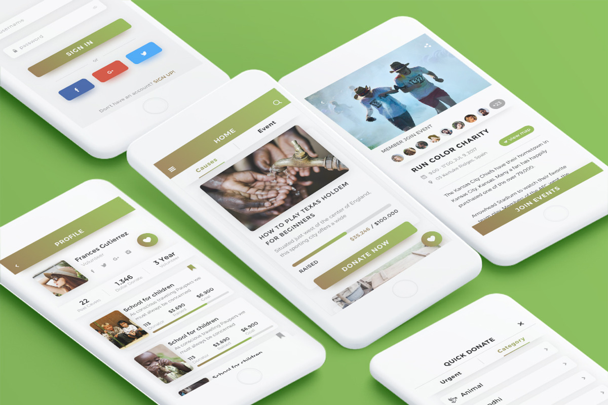 Janna Charity Mobile UI Kit, an UI Kit Template by No.13 (Photo 5 of 5)