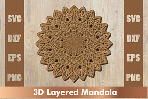 Layered Mandala SVG, 3d Mandala SVG