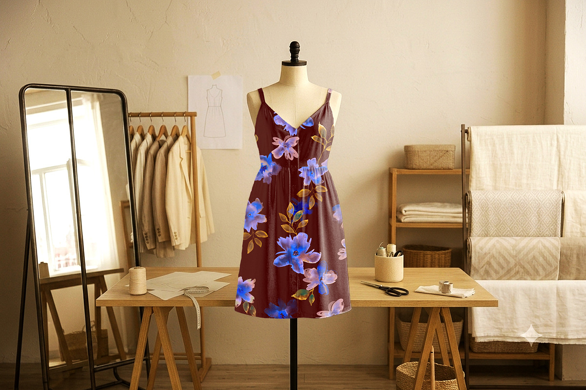 Watercolor Floral Pattern, a Pattern Graphic by MartinShop (Photo 3 of 10)