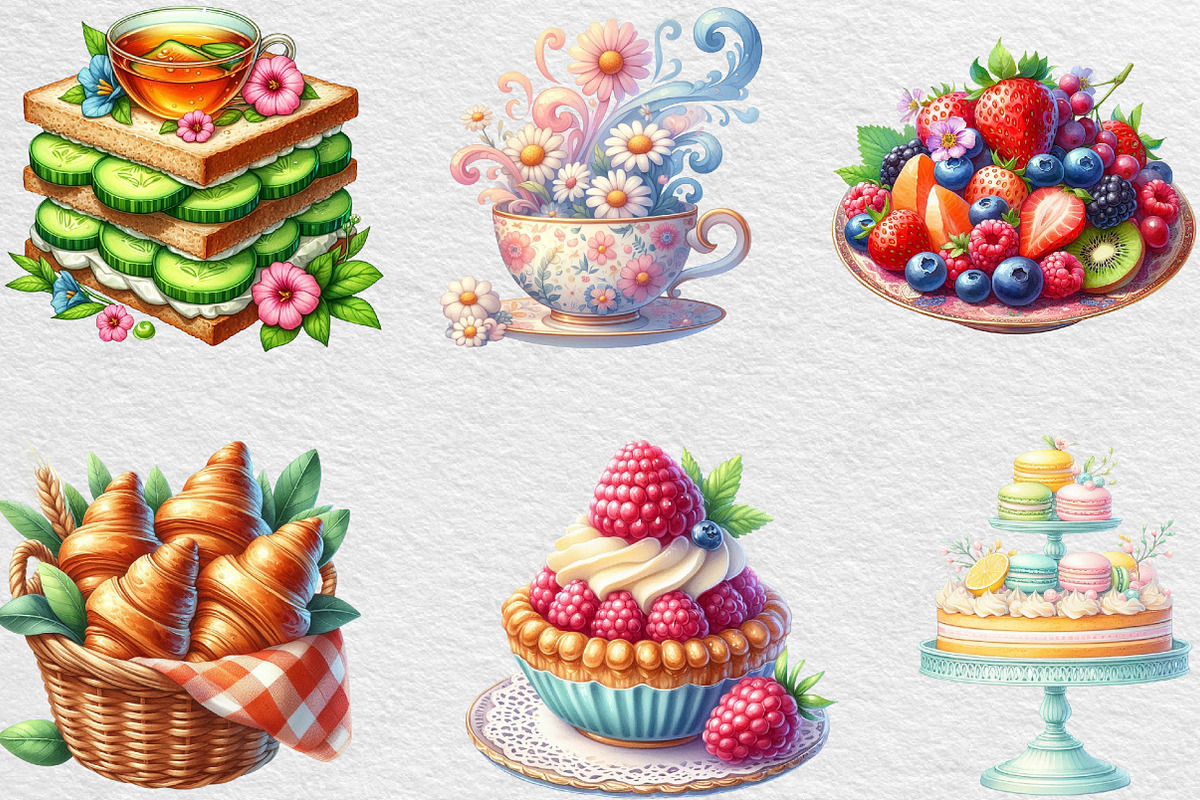 Summer Tea Party Set Clipart, an Illustration by Black Bird Studio (Photo 4 of 6)