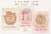 Watercolor Floral home. Cozy flowers, a Texture Illustration by antuanetto (Thumbnail 9 of 12)