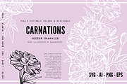 Carnations Ink Illustrations SVG, an Illustration by Artbykimmyw (Thumbnail 3 of 3)