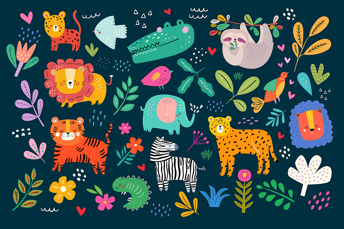 Cute baby animals collection, an Animal Illustration by MoleskoStudio (Photo 4 of 33)