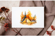 Watercolor fall camping, travel clip, an Object Graphic by KomtsyanTatyanaArt (Thumbnail 5 of 6)