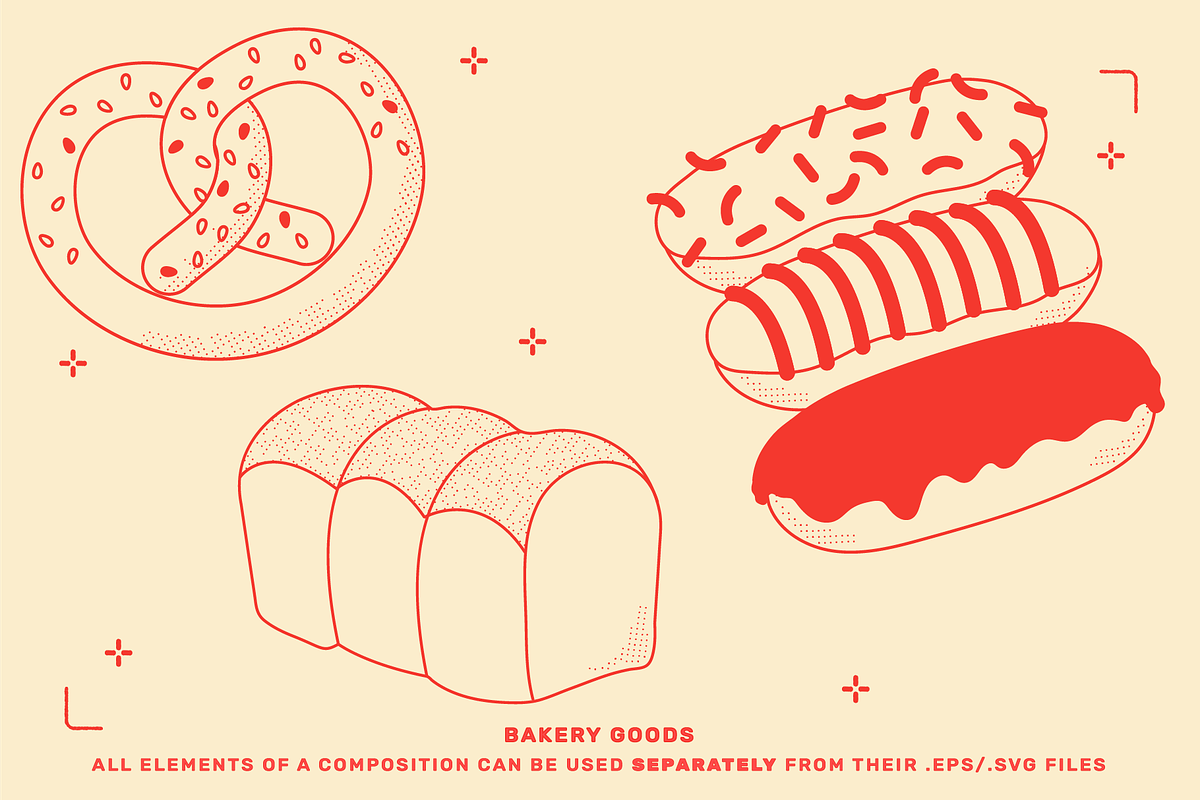 Bakery Food Vector Illustrations, a Food Illustration by TheFoodAtlas (Photo 11 of 17)
