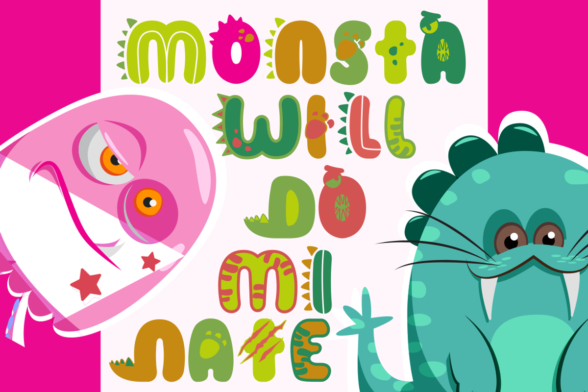 Monster Mash - Quirky Dino & Monster, a Font by PutraCetol Studio (Photo 2 of 11)