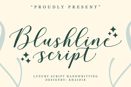 Blushline Script, a Script Font by Gatype