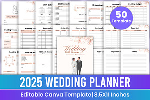 2025 Wedding Planner Canva Template, a Stationery Template by Mustafiz