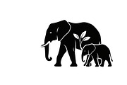 elephant family silhouette design, an Illustration by Amazin_art (Thumbnail 22 of 51)