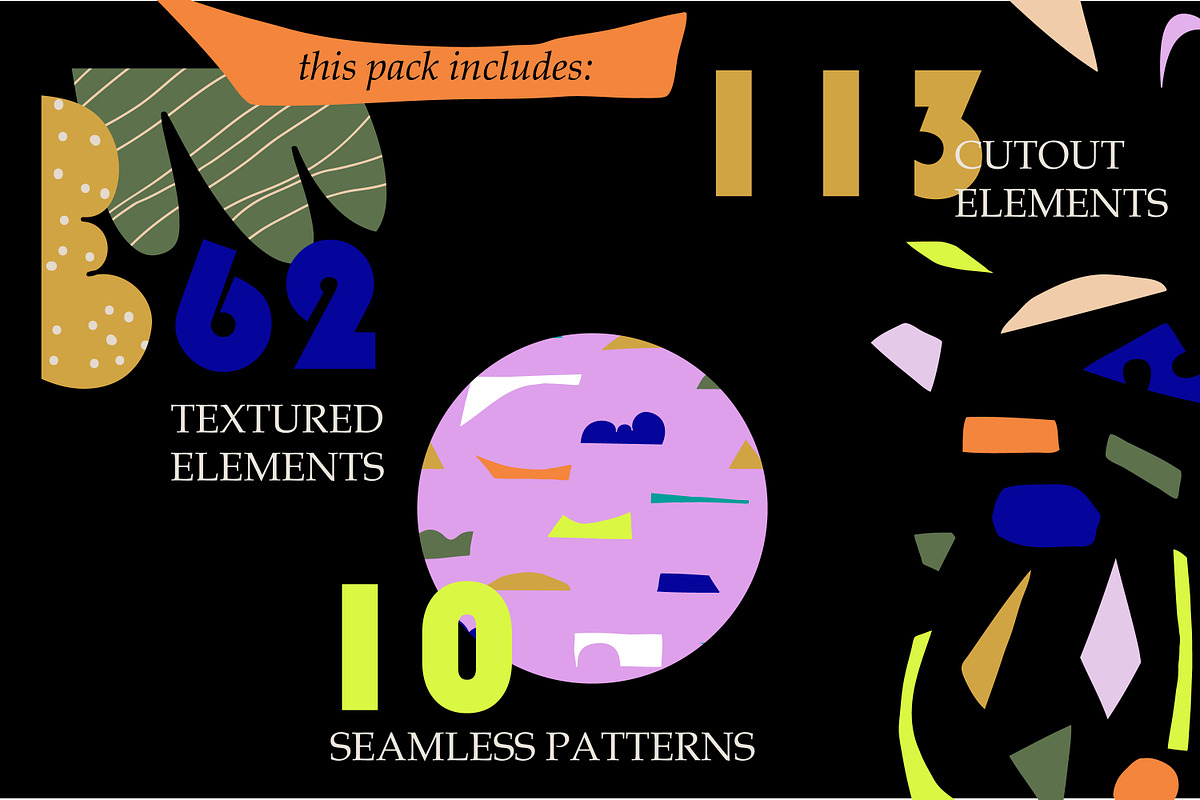 COLLAGE: patterns & cutout elements, an Object Graphic by Lena Nikolaeva (Photo 2 of 15)