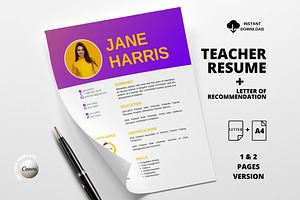 Teacher Resume Template |Canva