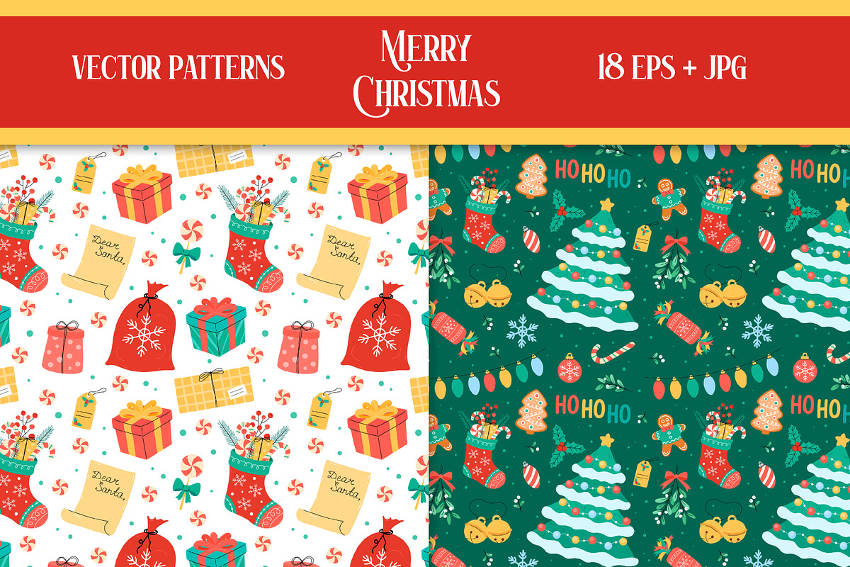 Christmas Vector Patterns Collection, a Pattern Graphic by AnnaViolet_store (Photo 4 of 10)
