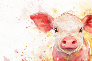 Aquarelle piglet, an Animal Photo by MistyDay