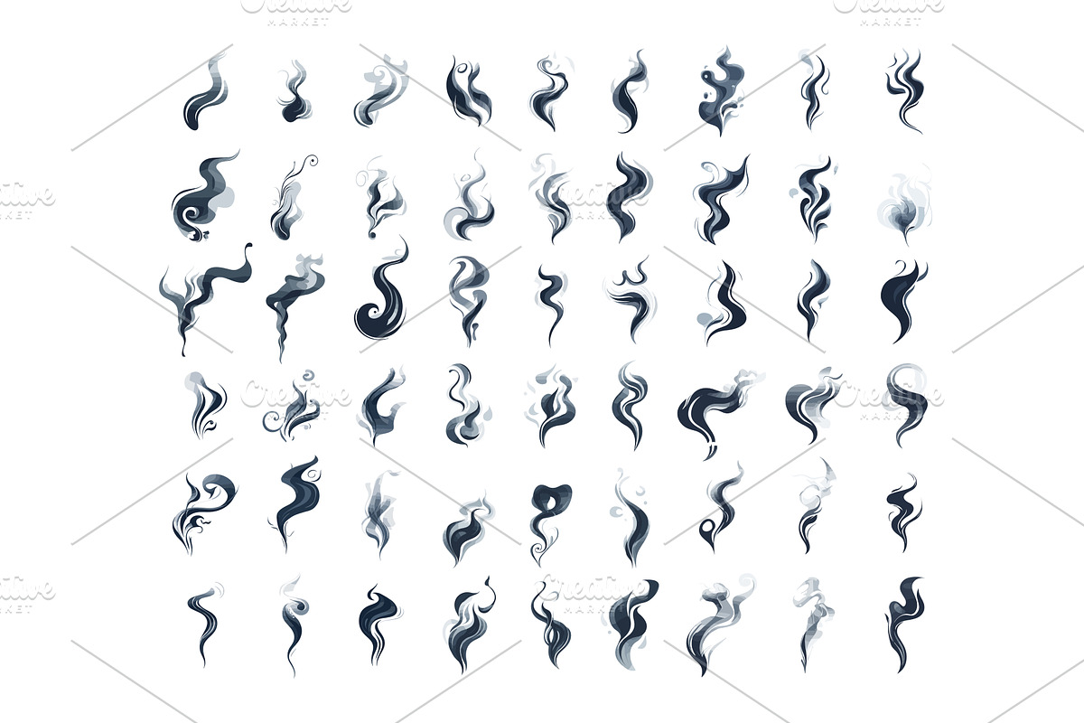 Smoke color ink sketch vector set, an Illustration by Onyx