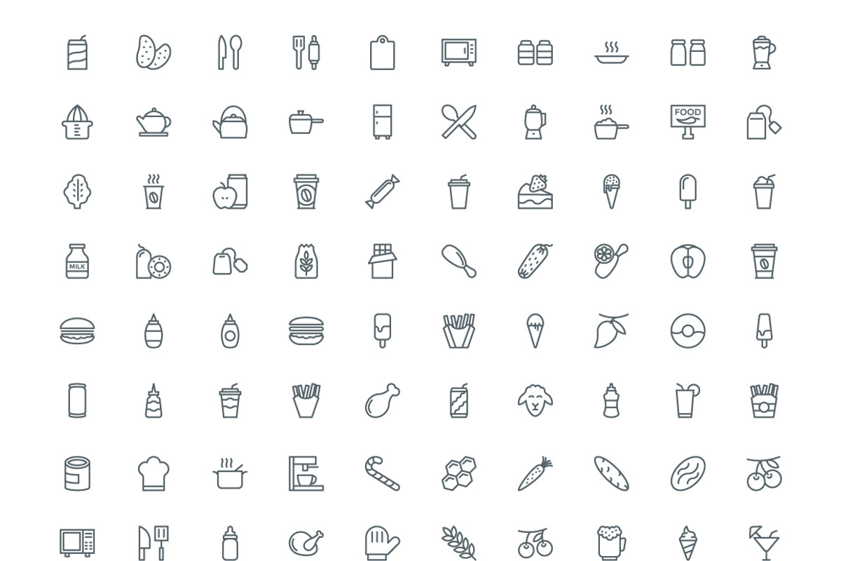 540 Food Line Icons, an Outline Icon by Vectors Market (Photo 6 of 7)