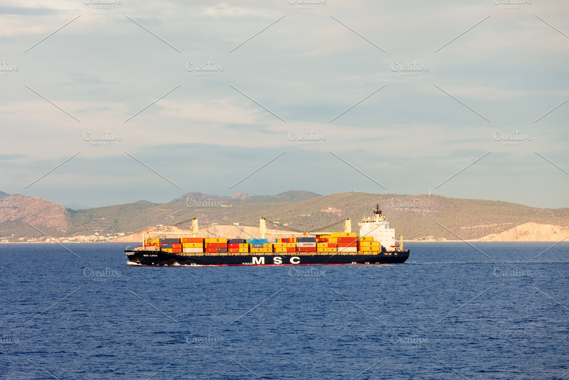 Container ship or cargo ship, a Photo by saiko3p