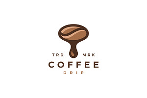 Coffee Drip Bean Drop Logo Vector