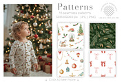 Christmas vintage watercolor clipart, an Illustration by Alisles (Thumbnail 4 of 12)