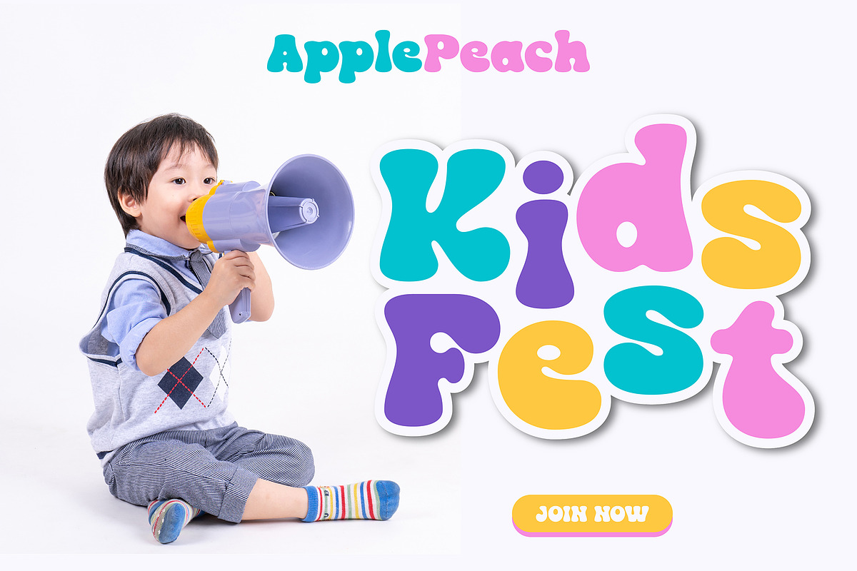 Apple Peach | Playful bubble Font, a Sans Serif Font by roomspace creative lab (Photo 5 of 14)