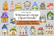 Whimsical Cottage Clipart Bundle PNG, an Object Illustration by Daffodil Dream Studio (Thumbnail 1 of 6)