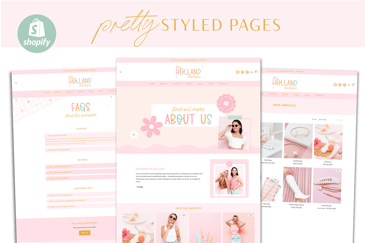 Pastel Boutique Shopify Theme, a Shopify Template by Macarons and Mimosas (Photo 7 of 10)