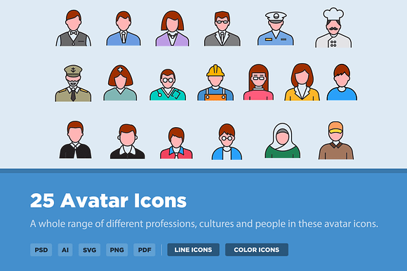 25 Avatar Icon Set