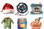 Christmas Movie Night Clipart, an Illustration by Craft Nest (Thumbnail 2 of 6)