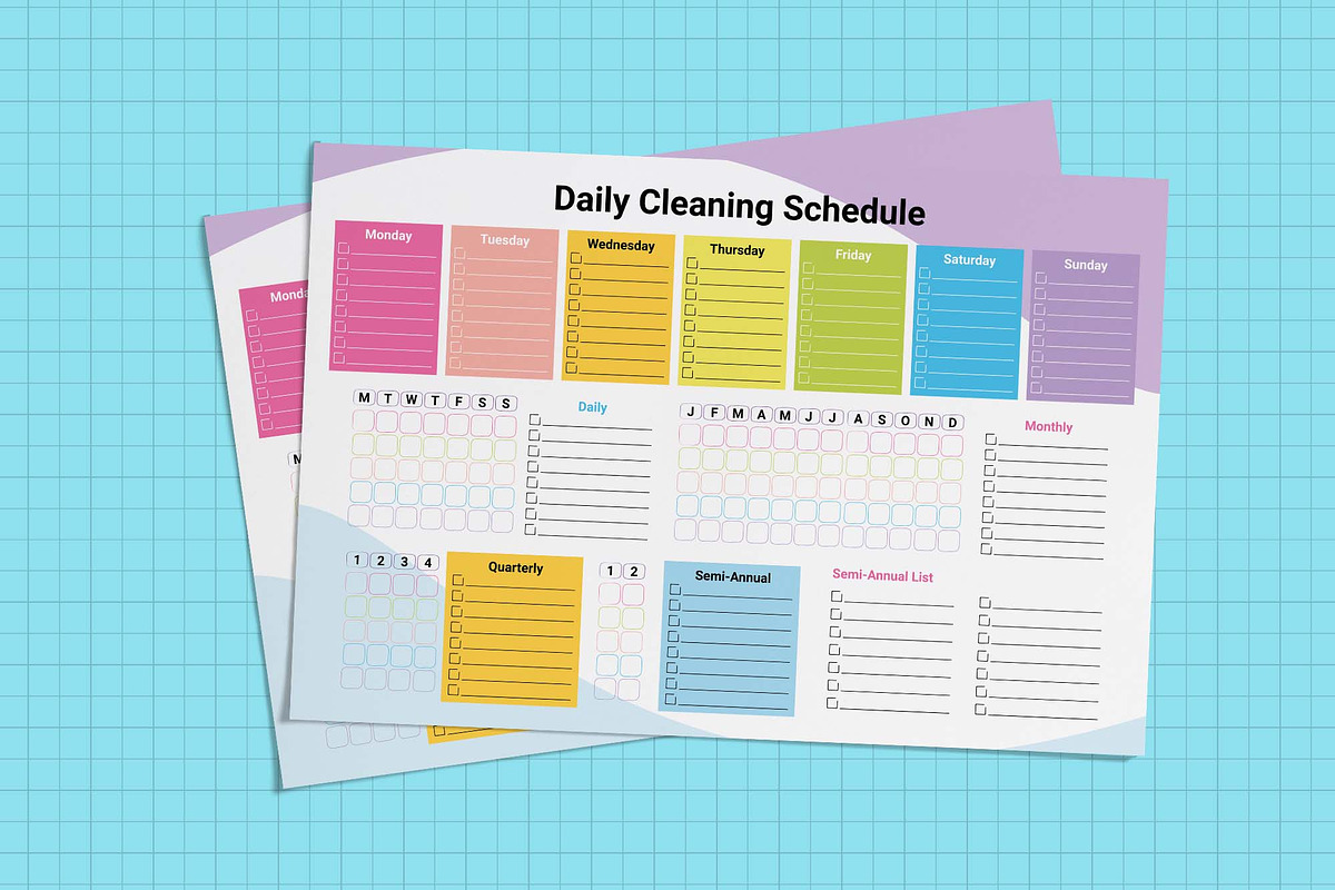 Daily Home Cleaning Schedule, a Stationery Template by Graphic Template (Photo 2 of 2)