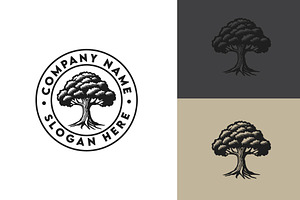 Big Tree Oak Banyan Maple Stamp Logo, a Branding & Logo Template by funpixel