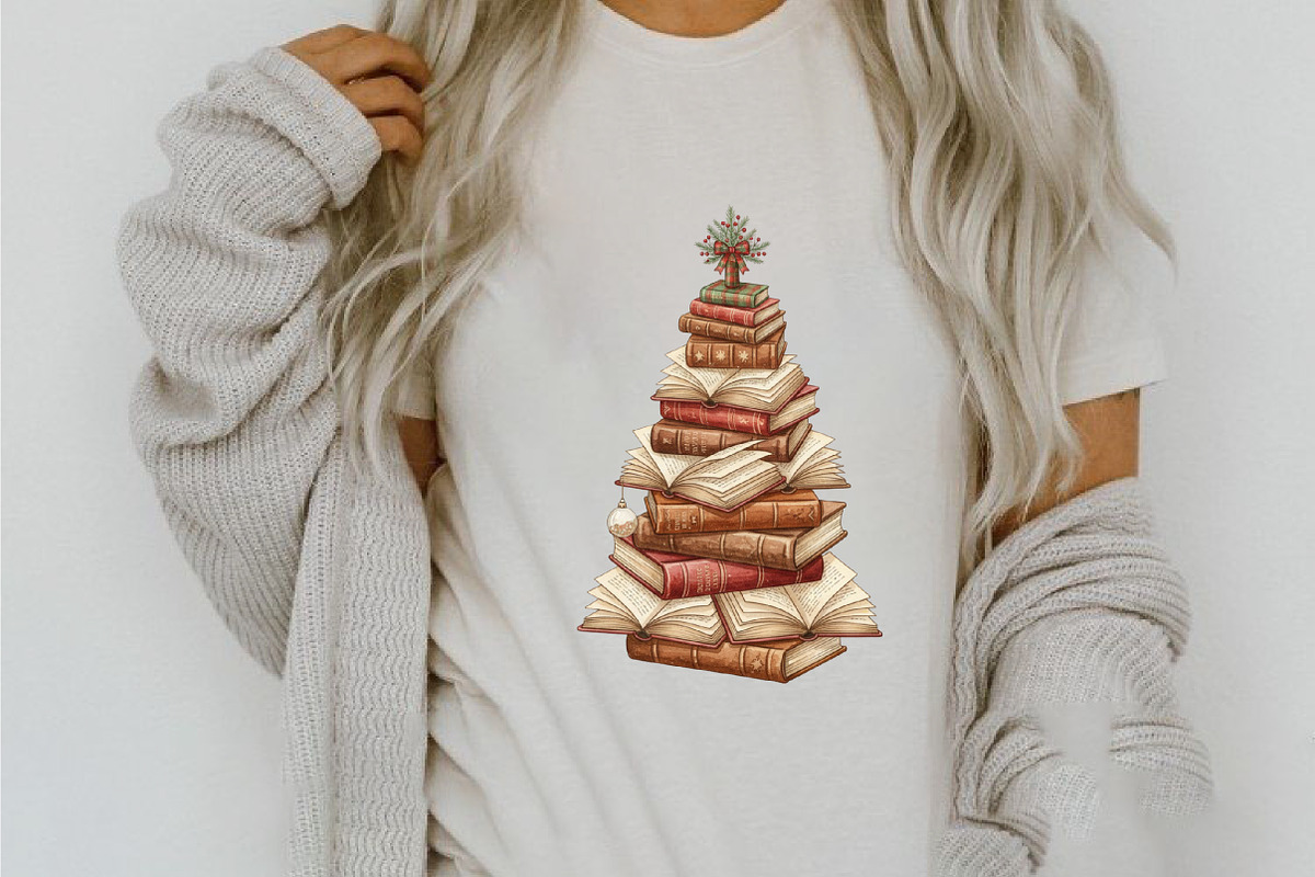Christmas Tree Books Teacher Design, an Illustration by designcity5 (Photo 7 of 8)