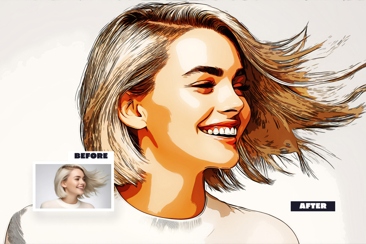 Vectorize Photo Effect, a Layer Style Add-On by dokudokunomi