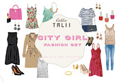 City Girl Fashion Set (Clip Art), an Illustration by Hello Talii (Thumbnail 1 of 2)