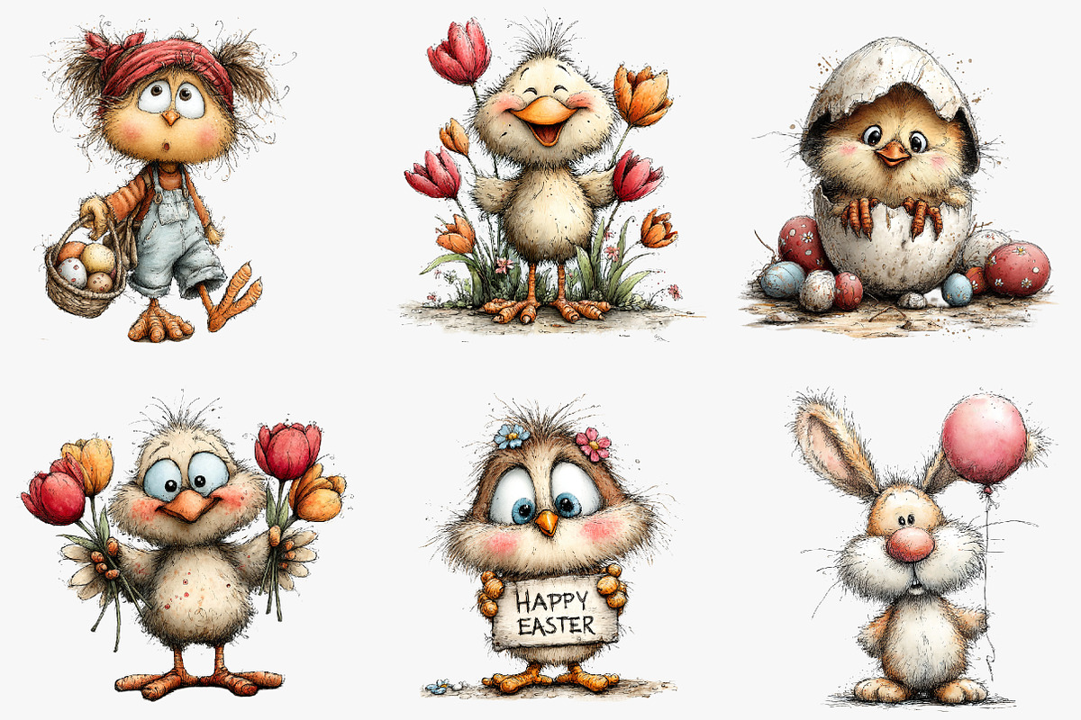 Watercolor Easter Animals clipart, an Illustration by CreationArt (Photo 6 of 6)