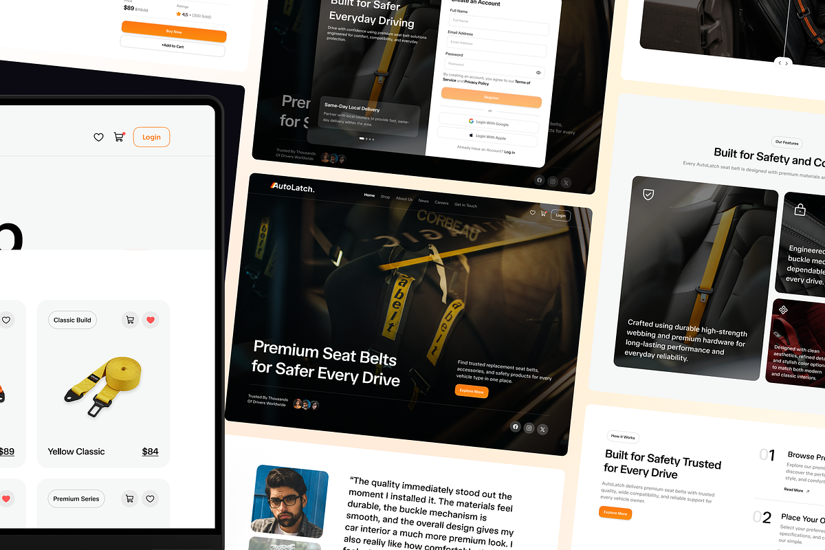 AutoLatch - Automotive Marketplace, a Landing Page Template by Agensip Design Agency (Photo 2 of 10)