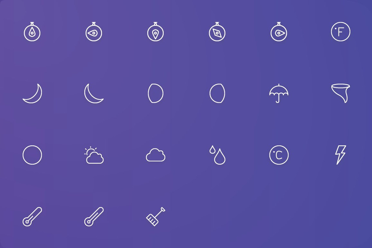 Weather and Forecast Thin Line Icons, a Solid Icon by FlatLineIcons (Photo 3 of 3)