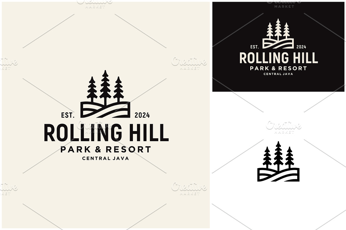 Cedar Pines Tree Rolling Hill Logo, a Branding & Logo Template by Enola99d (Photo 2 of 2)