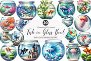 Fish in Glass Bowl PNG, an Illustration by SinaCreation (Thumbnail 1 of 5)
