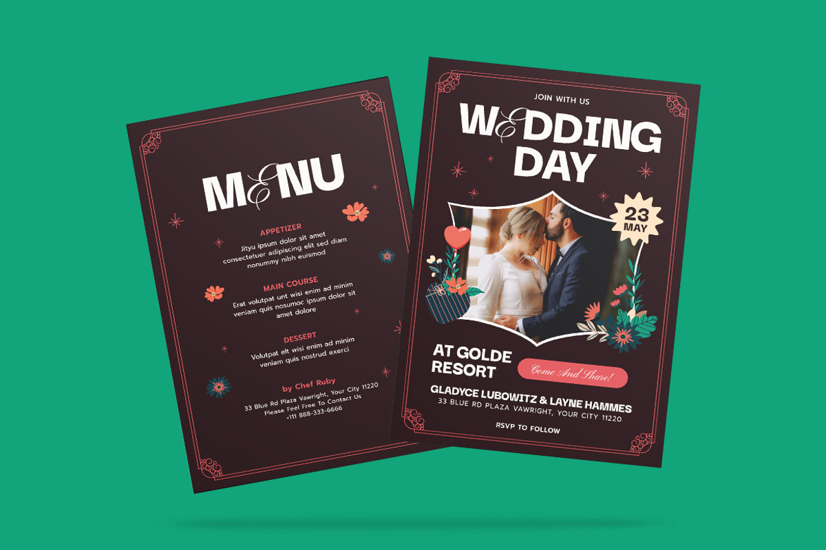 Creato Wedding Invitation Template, an Invitation Template by iDoodle Studio (Photo 1 of 3)