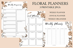 Floral Daily & Weekly Planner