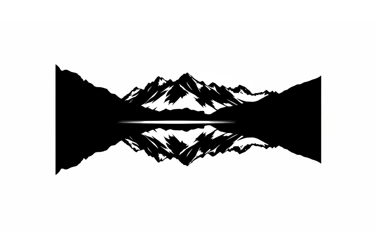 Minimal Mountain Lake Silhouette, a Graphic by hafijul (Photo 13 of 15)
