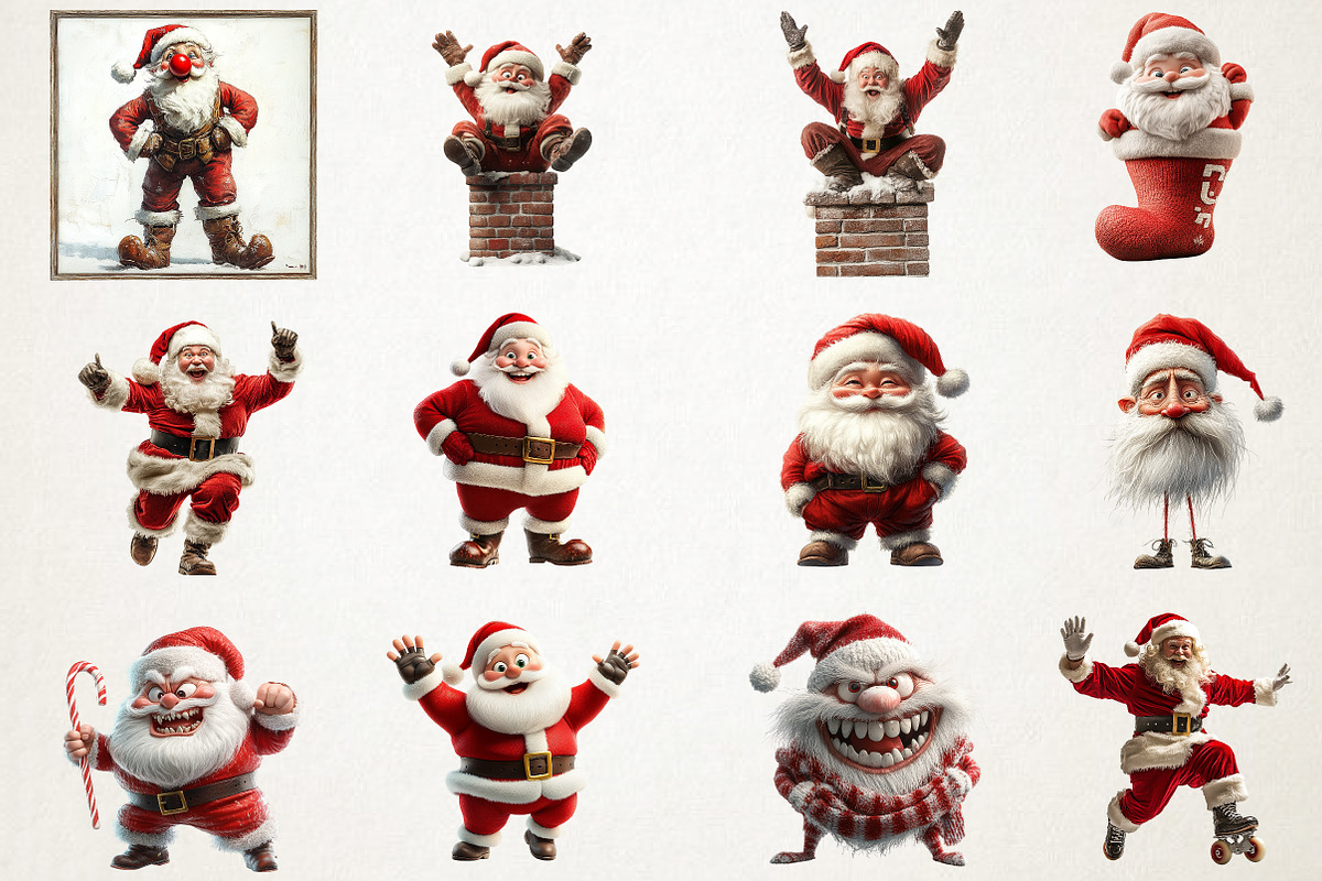 Funny Skinny Santa Clipart, an Illustration by RobertsArt (Photo 5 of 7)