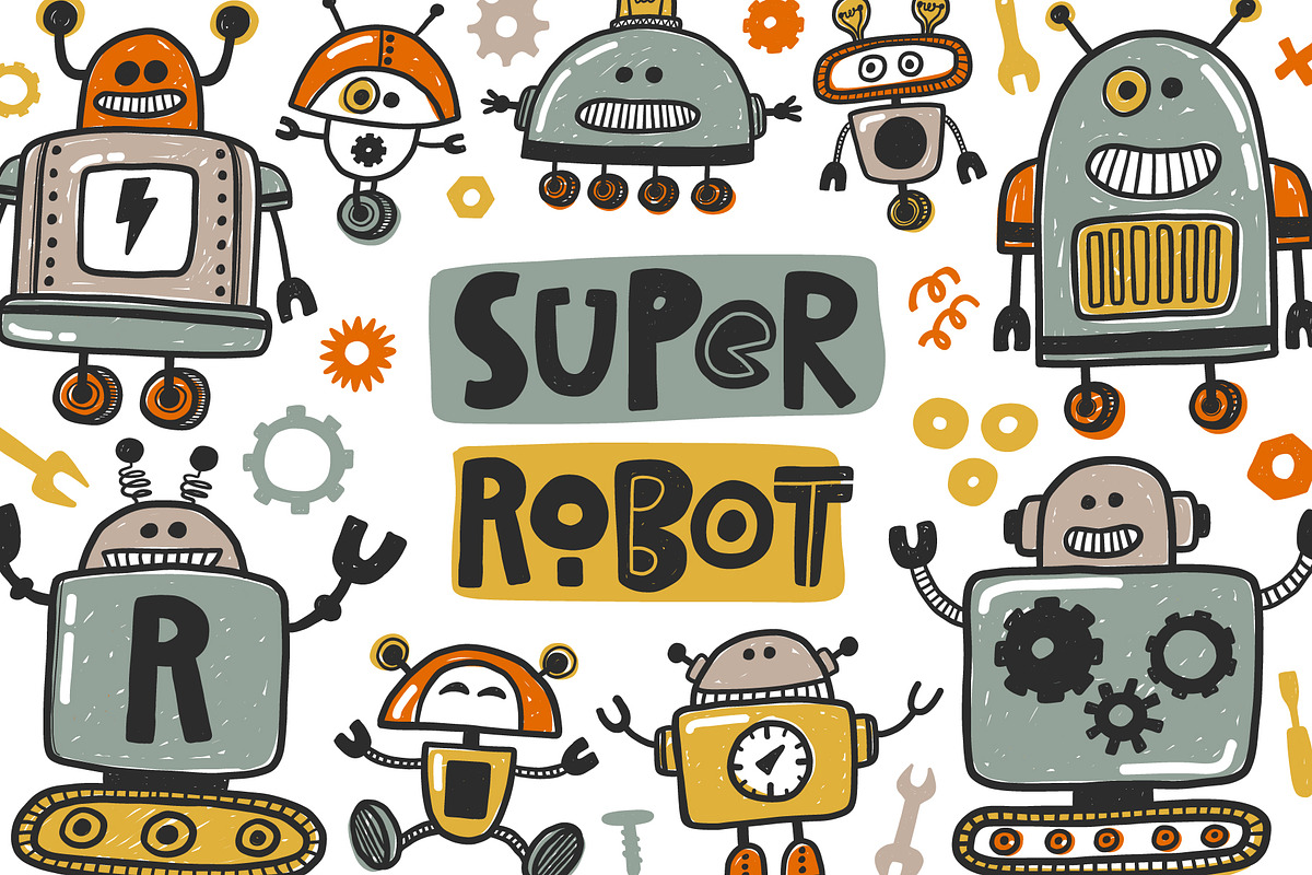 Super Robot. Kids collection, a Graphic by Murvin (Photo 1 of 7)