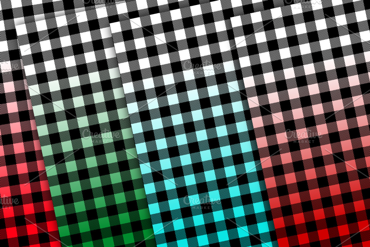 Ombre Xmas Buffalo Check Vector, a Pattern Graphic by SubwayParty