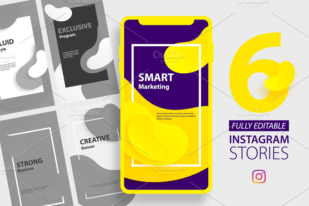 FLUID STYLE Social Media Booster Set, a Social Media Template by CONECT Market (Photo 3 of 3)