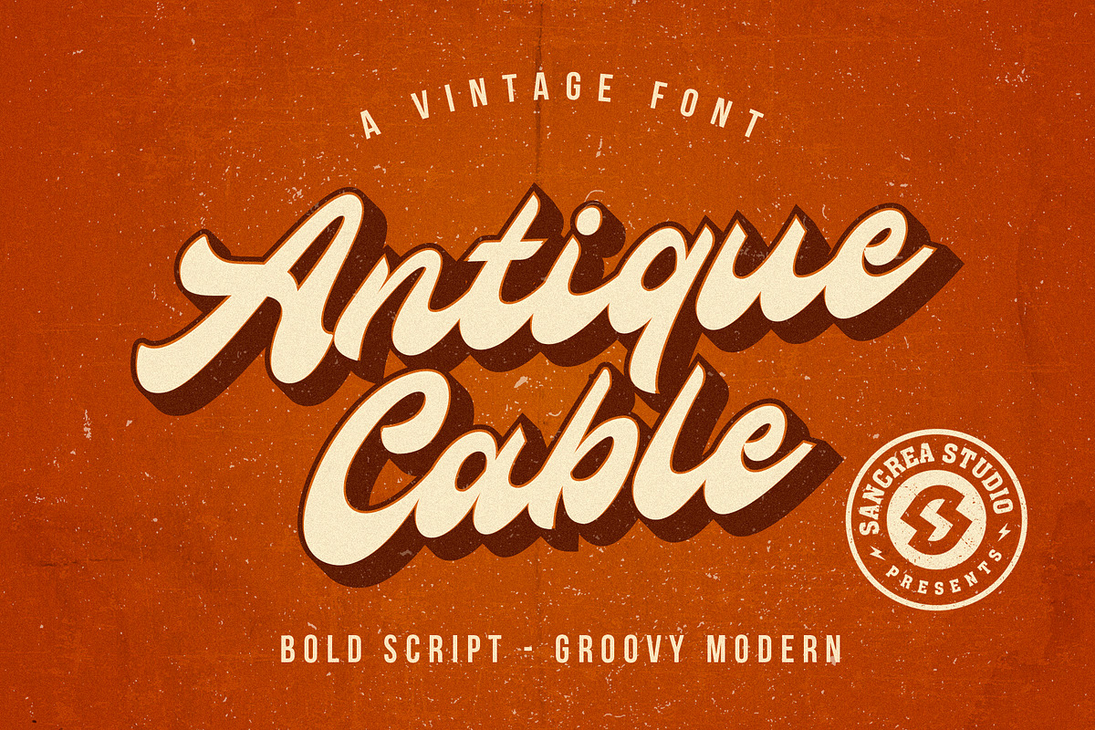 Antique Cable | Bold Script, a Script Font by sancreastd. (Photo 1 of 7)