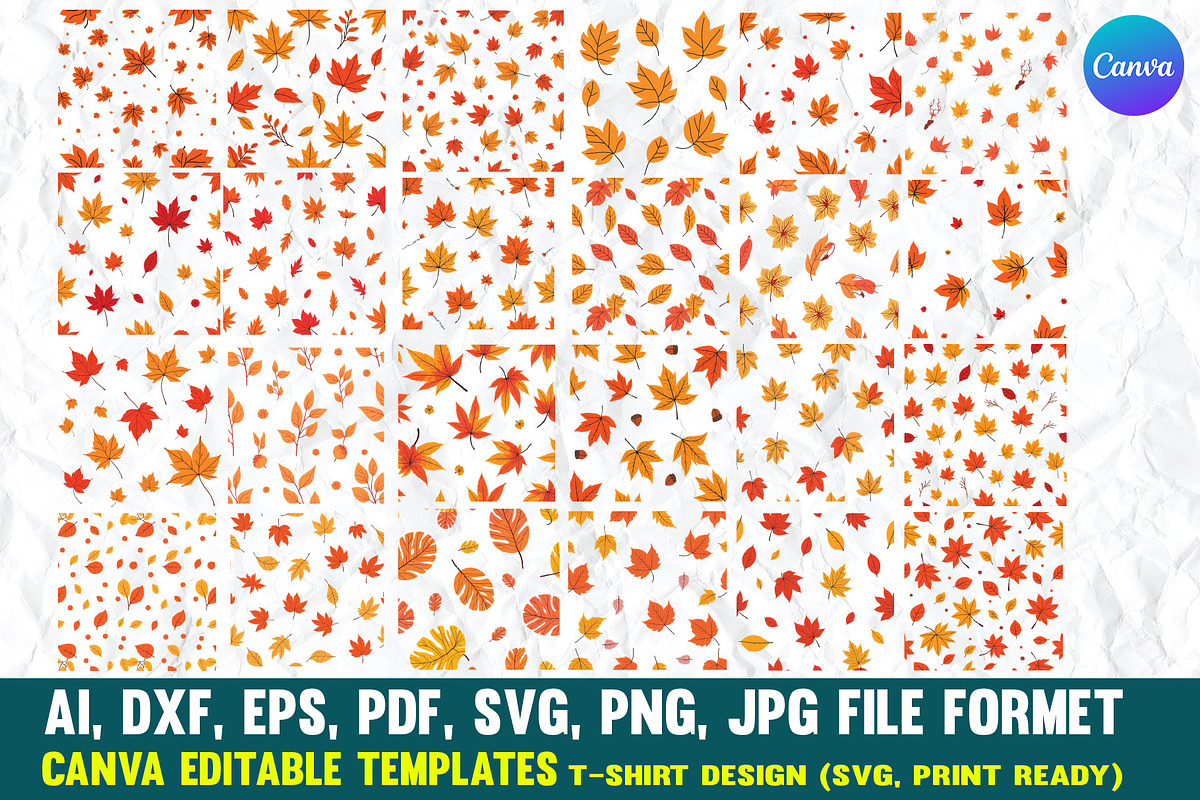Leaves Pattern Embroidery Design SVG, a Pattern Graphic by VectorArtPrintableDesign (Photo 2 of 5)
