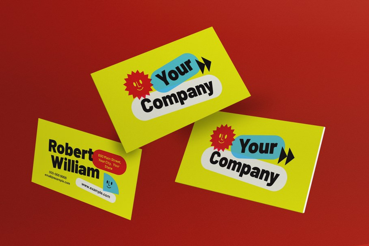 Yellow Geometric Business Card, a Business Card Template by graphicook (Photo 1 of 3)