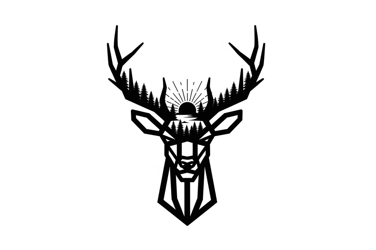 Artistic Geometric Deer Head Bundle, an Illustration by yasushie (Photo 10 of 31)
