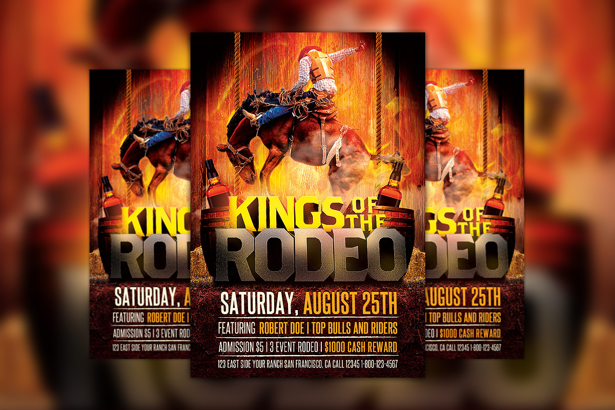 Kings of the Rodeo Flyer Template, a Flyer Template by Flyermind