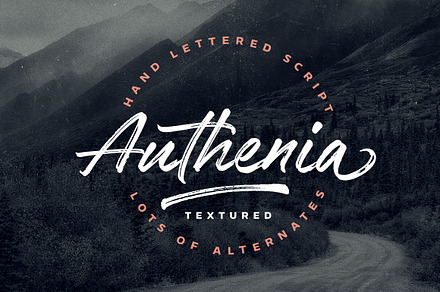 Authenia Textured, a Script Font by Mika Melvas